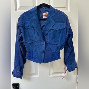 Vintage 80’s High Rollers Blue Suede Women's Jacket